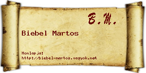 Biebel Martos névjegykártya